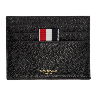 Thom Browne Black Double-sided Card Holder In 001 Black