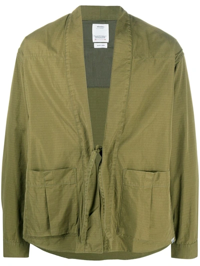 Visvim Tie-front Shirt Jacket In Green