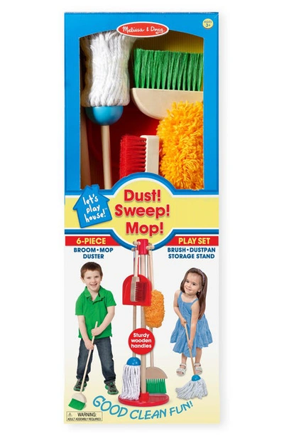 Melissa & Doug Dust! Sweep! Mop! Play Set - Ages 3+ In Red Multi