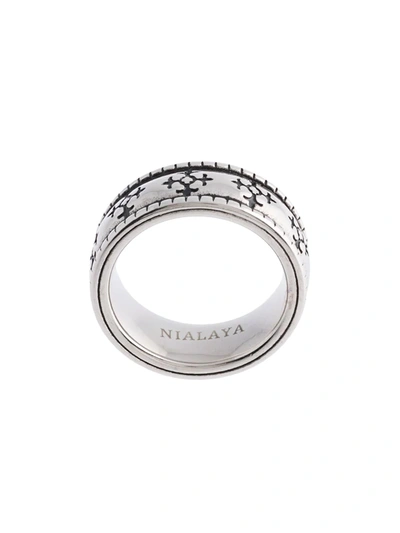 Nialaya Jewelry Enameled Ring In Silver