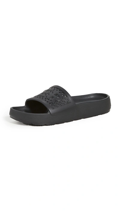 Hunter Originals Large Logo Slides In Black