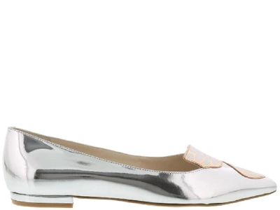 Sophia Webster Butterfly Flats In Silver