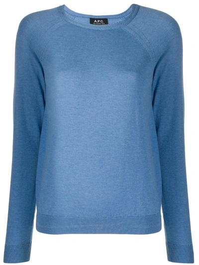 Apc Lilas Knitted Crew-neck Jumper In Blue
