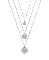 Ettika Set Of 3 Coin Pendant Necklaces In Silver
