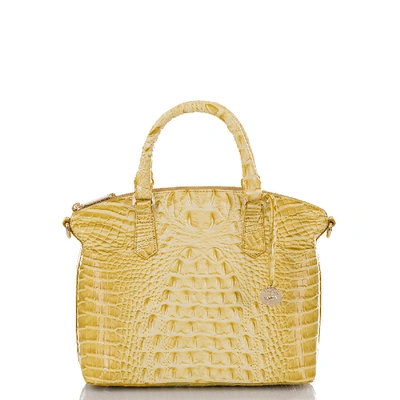 Brahmin 'medium Duxbury' Croc Embossed Leather Satchel In Lemonade