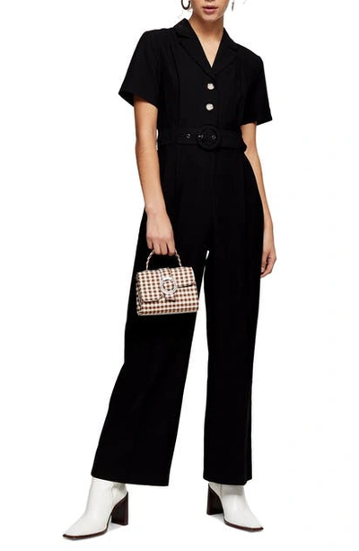 Topshop Maternity Ribbed Jumpsuit In Black
