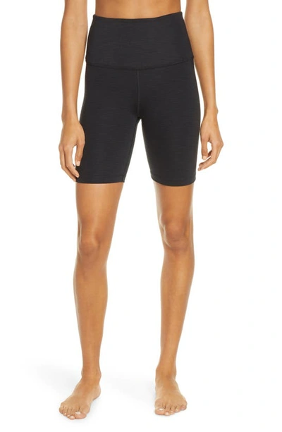 Beyond Yoga High Waist Bike Shorts In Black Heather