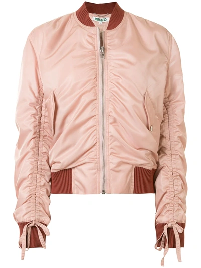 Kenzo Ruched Bomber Jacket In Pink