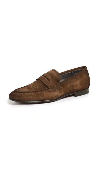 To Boot New York Men's Enzo Suede Penny Loafers In Sigaro