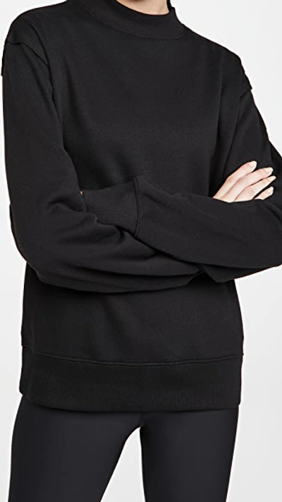 Alo Yoga Freestyle Relaxed-fit Stretch-jersey Sweatshirt In Black