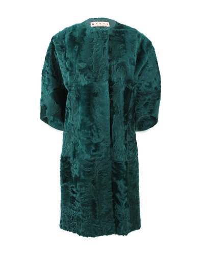 Marni Xiangao Lamb Fur Coat In Emerald