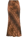 Andamane Bella Snake-print Skirt In Brown