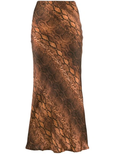 Andamane Bella Snake-print Skirt In Brown
