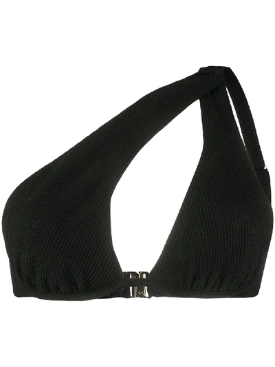 Self-portrait Asymmetrical Cut-out Bikini Top In Black