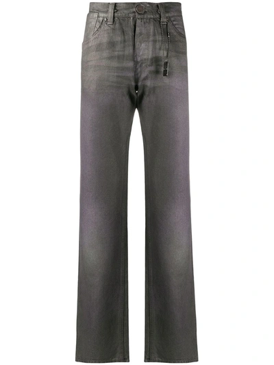 Pre-owned Gianfranco Ferre 1990s Metallic-effect Straight-leg Jeans In Grey