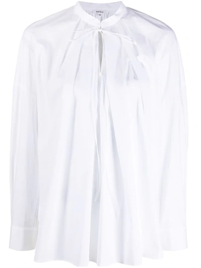 Enföld Front Pleated Blouse In White