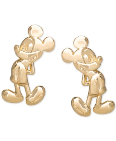 Disney Children's Mickey Mouse Stud Earrings In 14k Gold