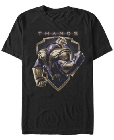 Marvel Men's Avengers Endgame Thanos Strong Shield Short Sleeve T-shirt In Black