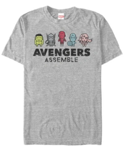 Marvel Men's Comic Collection Kawaii Avengers Assemble Short Sleeve T-shirt In Athletic H