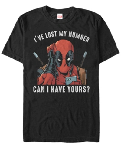 Marvel Men's Deadpool I Lost My Number Short Sleeve T-shirt In Black