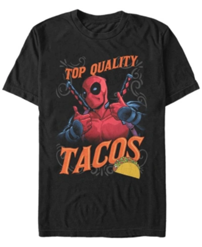 Marvel Men's Deadpool The Best Quality Tacos Short Sleeve T-shirt In Black