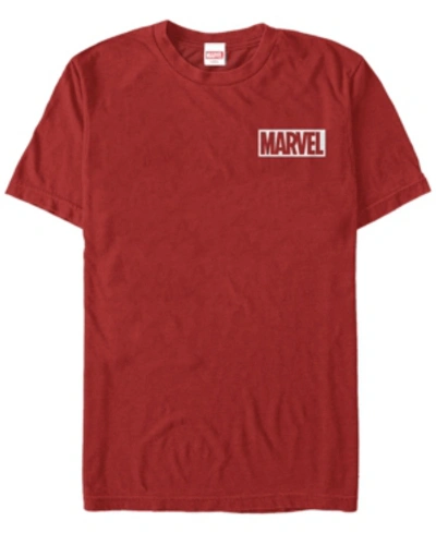 Marvel Men's Comic Logo Simple White Box Short Sleeve T-shirt In Red