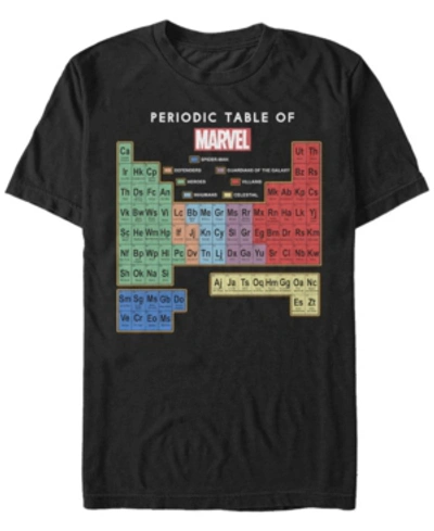 Marvel Men's Comic Collection Periodic Table Of Heroes Short Sleeve T-shirt In Black