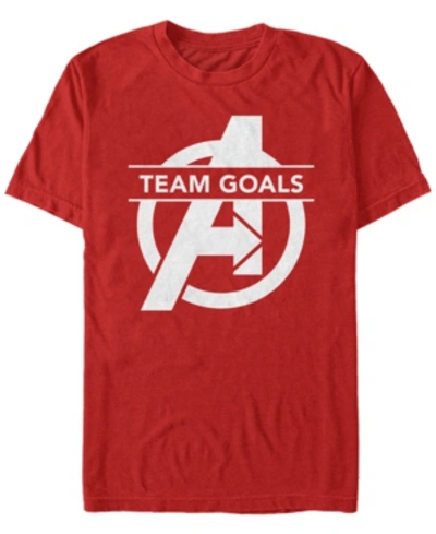 Marvel Men's Avengers Endgame Team Goals Logo Short Sleeve T-shirt In Red