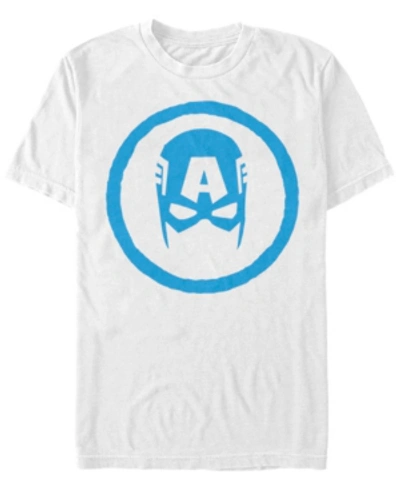 Marvel Men's Comic Collection Classic Captain America Mask Short Sleeve T-shirt In White