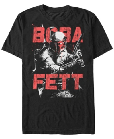 Star Wars Men's Classic Boba Fett Splatter Short Sleeve T-shirt In Black