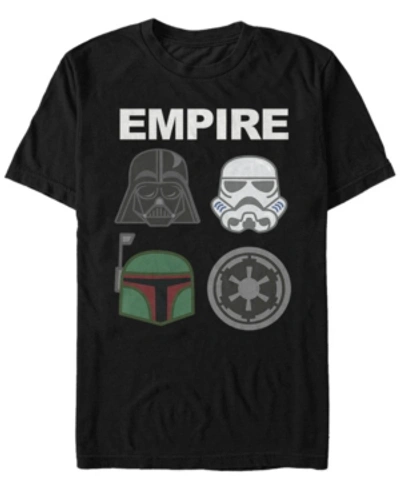 Star Wars Men's Classic Empire Helmet Logos Short Sleeve T-shirt In Black