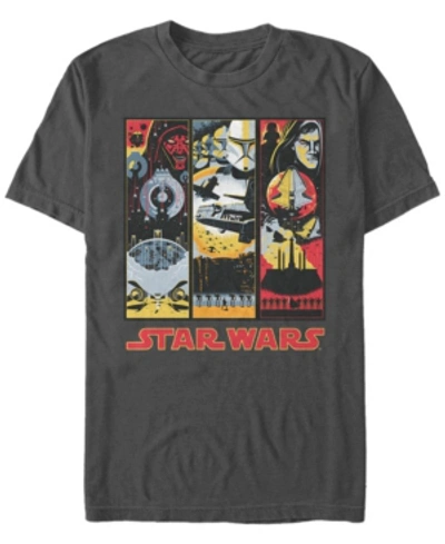 Star Wars Men's The Phantom Menace Panel Short Sleeve T-shirt In Charcoal