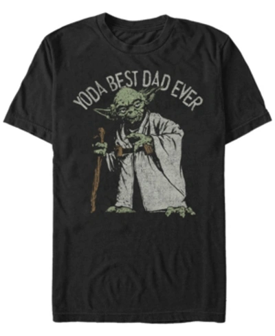 Star Wars Men's  Yoda Best Dad Ever Short Sleeve T-shirt In Black