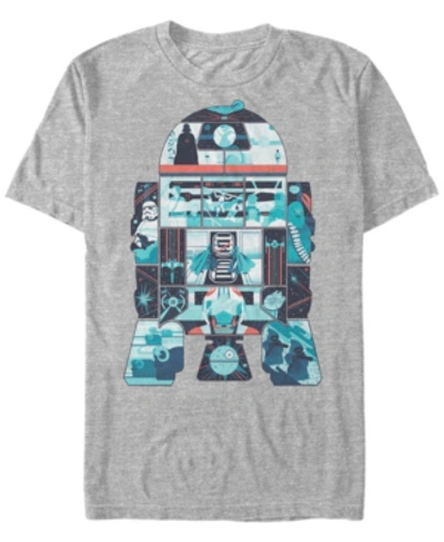 Star Wars Men's Classic R2-d2 Behind The Scenes Short Sleeve T-shirt In Gray