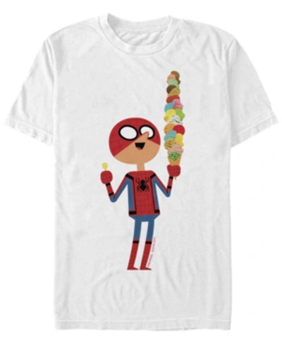 Marvel Men's Spider-man Far From Home Ice Cream, Short Sleeve T-shirt In White