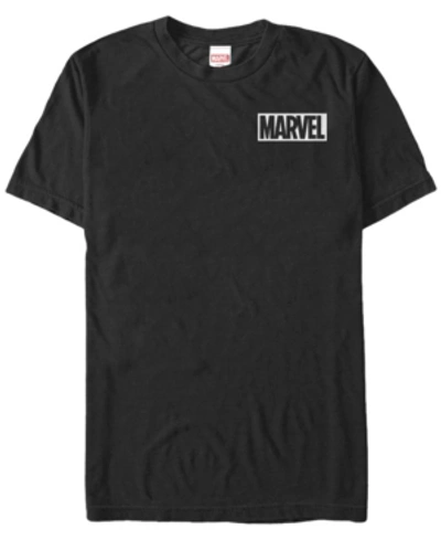 Marvel Men's Comic Logo Simple White Box Short Sleeve T-shirt In Black