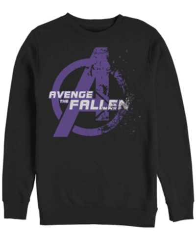 Marvel Men's Avengers Endgame Avenge The Fallen Logo, Crewneck Fleece In Black