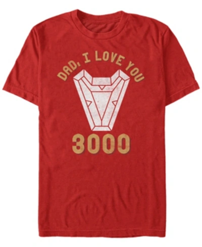 Marvel Men's Avengers Endgame Dad I Love You 3000, Short Sleeve T-shirt In Red