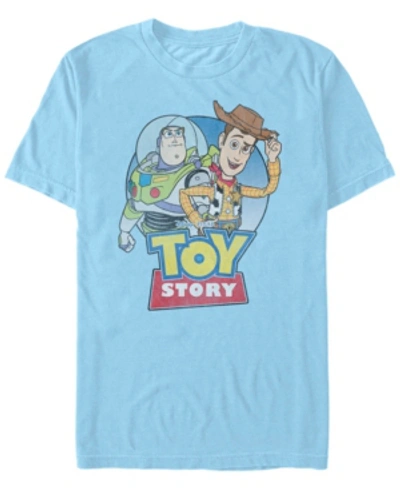 Disney Pixar Men's Toy Story Buzz Woody Buddies, Short Sleeve T-shirt In Baby Blue