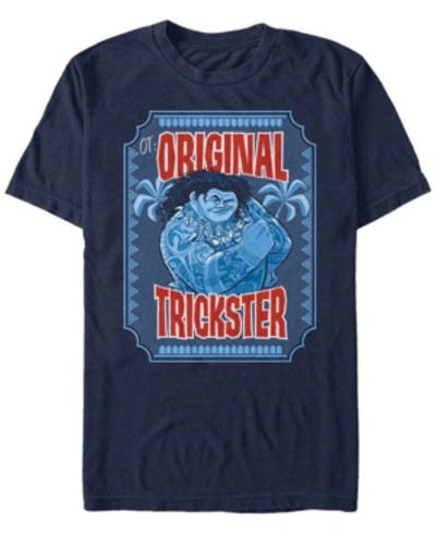 Disney Men's Moana Maui Original Trickster Hue Poster, Short Sleeve T-shirt In Navy