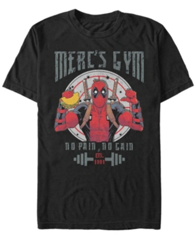Marvel Men's Deadpool Merc's Gym, Short Sleeve T-shirt In Black