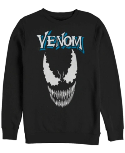 Marvel Men's Classic Venom Big Face Logo, Crewneck Fleece In Black