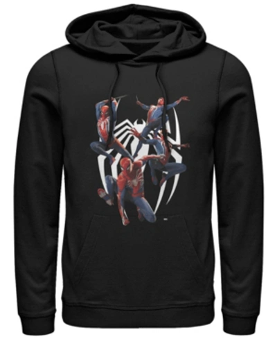 Marvel Men's Gamerverse Spider-man Multiplied Chest Logo, Pullover Hoodie In Black