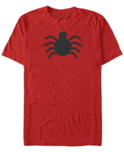 Marvel Men's Classic Spider-man Old School Spider Chest Logo, Short Sleeve T-shirt In Red