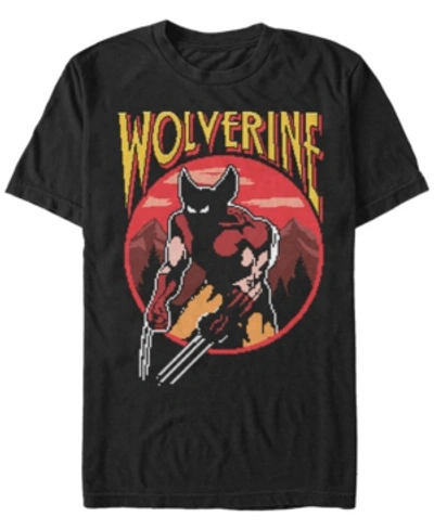 Marvel Men's Classic Games Wolverine Pixel Nes, Short Sleeve T-shirt In Black