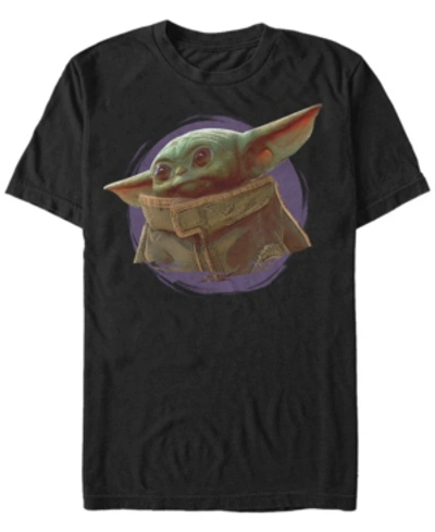 Star Wars The Mandalorian The Child Purple Smoke Short Sleeve Men's T-shirt In Black