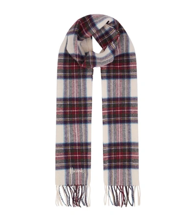 Harrods Fringed Check Wool Scarf