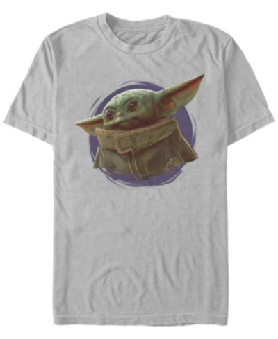 Star Wars The Mandalorian The Child Purple Smoke Short Sleeve Men's T-shirt In Silver