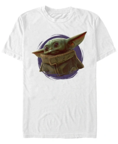 Star Wars The Mandalorian The Child Purple Smoke Short Sleeve Men's T-shirt In White