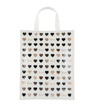 Harrods Medium Glitter Hearts Shopper Bag